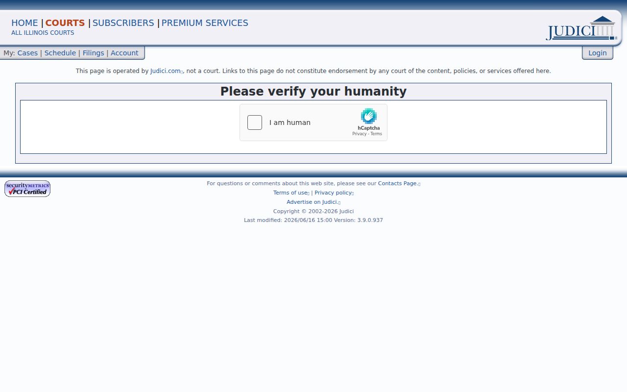 Williamson County criminal court case search interface